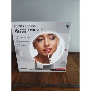 Sharper Image LED Vanity Mirror and Speaker New in Box